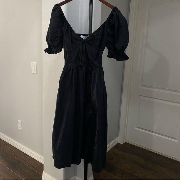 Hill House Home Ophelia Nap Dress Black - Size Medium Midi A Line Cottagecore - Picture 2 of 10